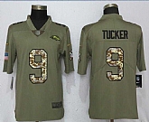 Nike Ravens 9 Justin Tucker Olive Camo Salute To Service Limited Jersey,baseball caps,new era cap wholesale,wholesale hats